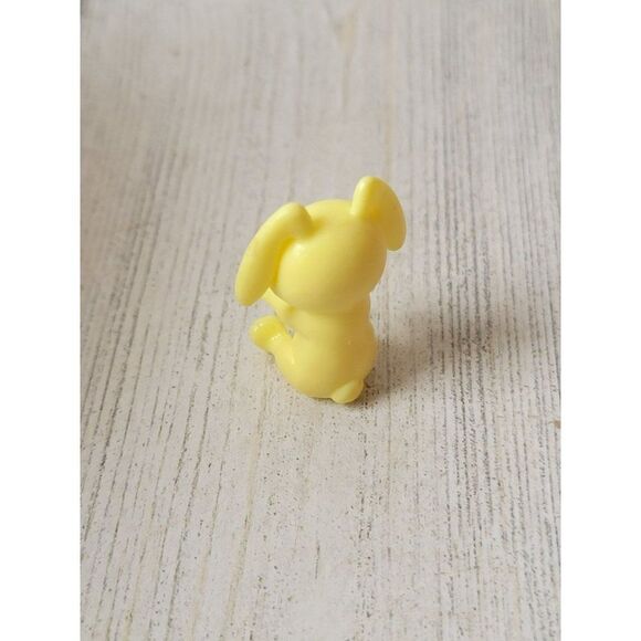 Sitting yellow Bunny Easter rabbit mini toy figure - Picture 3 of 4